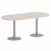 Home Office Стол овальный VR.SP-5-180.1 Денвер светлый/Серый металл 1800*900*753