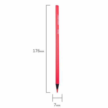 Карандаши цветные BRAUBERG NEON, 12 неоновых цветов, трехгранные, грифель 3 мм, черное дерево, 181852
