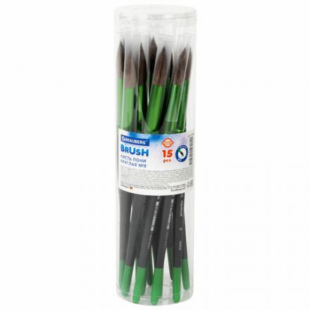 Кисть из ворса пони № 9, BRAUBERG PREMIUM, 200988