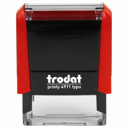 Штамп самонаборный 3-стр, 38х14 мм, синий, TRODAT 4911P4/DB, корпус КРАСНЫЙ, КАССА В КОМПЛЕКТЕ, 43217