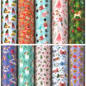 Бумага упаковочная новогодняя "Сказочный подарок", 70х100 см, 10 дизайнов ассорти, ЗОЛОТАЯ СКАЗКА, 592562