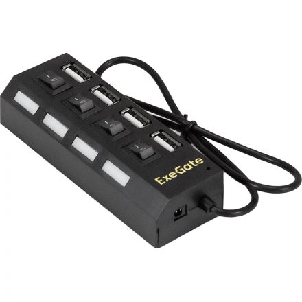 Концентратор USB хаб ExeGate (EX293977RUS) DUB-42SW 4-в-1 черн Концентратор USB хаб ExeGate (EX293977RUS) DUB-42SW 4-в-1 черн