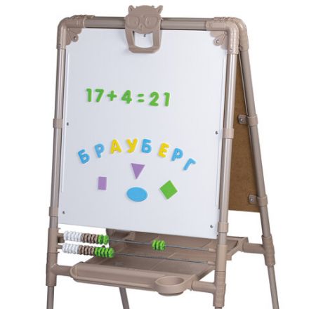 Мольберт растущий для мела/магнитно-маркерный 53х46 см, BRAUBERG "NIKA KIDS", БЕЖЕВЫЙ, 665759