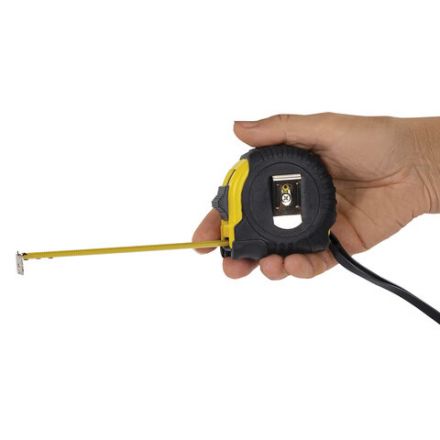 Рулетка измерительная 5 м х 19 мм, обрезиненный корпус, с фиксатором, RABBITEX (РАББИТЕКС) Standard, 671349