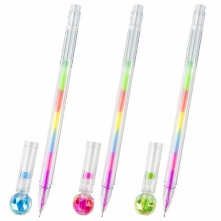Ручка с топпером гелевая ЮНЛАНДИЯ "Хрустальный шар", ассорти, РАДУЖНЫЕ чернила, игольчатый пишущий узел 0,7 мм, 143785 Ручка с топпером гелевая ЮНЛАНДИЯ "Хрустальный шар", ассорти, РАДУЖНЫЕ чернила, игольчатый пишущий узел 0,7 мм, 143785