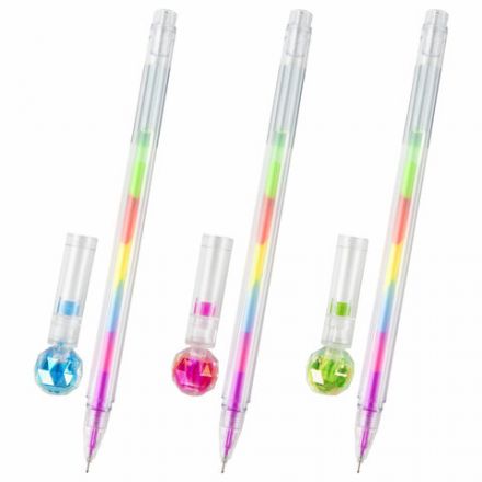 Ручка с топпером гелевая ЮНЛАНДИЯ "Хрустальный шар", ассорти, РАДУЖНЫЕ чернила, игольчатый пишущий узел 0,7 мм, 143785 Ручка с топпером гелевая ЮНЛАНДИЯ "Хрустальный шар", ассорти, РАДУЖНЫЕ чернила, игольчатый пишущий узел 0,7 мм, 143785
