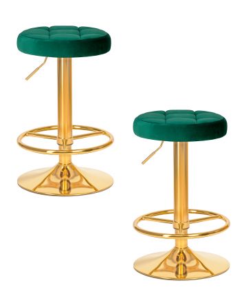 Набор 2 шт Табурет барный DOBRIN BRUNO GOLD, зеленый велюр (MJ9-88) Набор 2 шт Табурет барный DOBRIN BRUNO GOLD, зеленый велюр (MJ9-88)