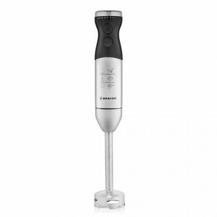 Блендер погружной BRAYER BR1244, 800 Вт, 8 скоростей, 4 насадки, стакан, черный