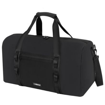 Сумка спортивная HEIKKI WORKOUT (ХЕЙКИ), карман на молнии, черная, 28x51x25 см, 273916