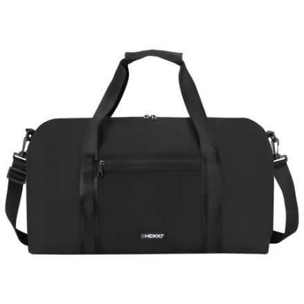 Сумка спортивная HEIKKI WORKOUT (ХЕЙКИ), карман на молнии, черная, 28x51x25 см, 273916