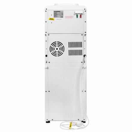 Кулер для воды SONNEN FSE-02W, напольный, НАГРЕВ/ОХЛАЖДЕНИЕ ЭЛЕКТРОННОЕ, 2 крана, белый, 456172