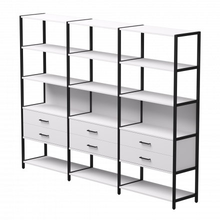 Набор стеллажных систем №9 Everprof EVO 2440x385x1840 Белый/Черный