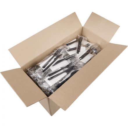 Набор столовых приборов 3в1 (в.,нож,салф.) черные,180мм 250шт/кор