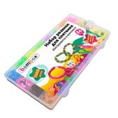 Набор резинок для плетения украшений 1 500 шт., 24 цвета, бокс, бусины, BAMBOX (БАМБОКС), 665977