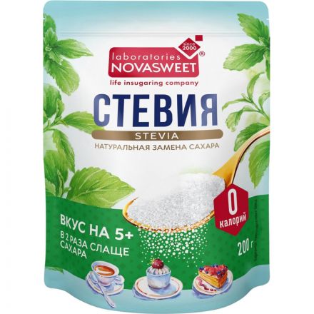 Сахарозаменитель Novasweet Стевия дой-пак, 200г