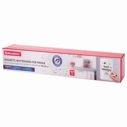 Доска на холодильник магнитно-маркерная 58х36 см с маркером, магнитом и салфеткой, BRAUBERG, 237848 Доска на холодильник магнитно-маркерная 58х36 см с маркером, магнитом и салфеткой, BRAUBERG, 237848