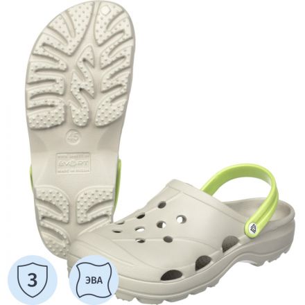 Сабо мужские Ола, дымчато-серый/салатовый р.41