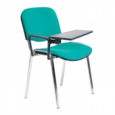 Стул для посетителей Изо зеленый со столиком(кожзам/хром)