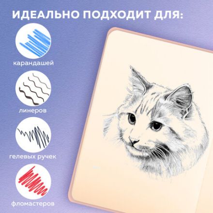 Скетчбук, слоновая кость 140 г/м2, 130х210 мм, 80 л., софт-тач, резинка, BRAUBERG ART CLASSIC, "Polo style", 116468