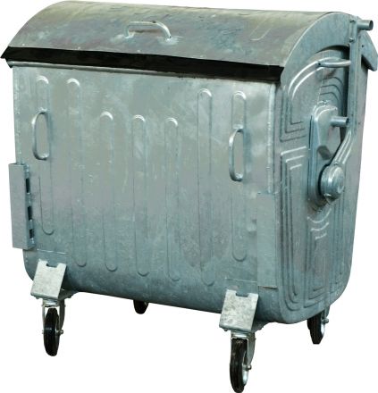 Мусорный контейнер на колёсах (1100 л) оцинкованный