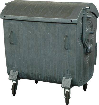 Мусорный контейнер на колёсах (1100 л) оцинкованный