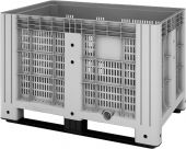 Контейнер 1200х800х800 мм перфорированный серый на полозьях