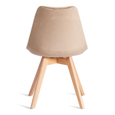 Стул TULIP SOFT (mod. 053V) дерево/пластик/вельвет, 49,5 x 54,5 x 84 см, Бежевый (HLR 12)/натуральный Стул TULIP SOFT (mod. 053V) дерево/пластик/вельвет, 49,5 x 54,5 x 84 см, Бежевый (HLR 12)/натуральный