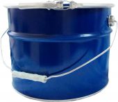 Ведро металл 10л. с крышкой и обручем, с покрытием внутри  синий