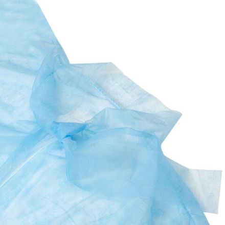 Халат одноразовый голубой на завязках КОМПЛЕКТ 10 шт., XXL, 56-58 размер, 140 см, рукав на резинке, 25 г/м2, СНАБЛАЙН