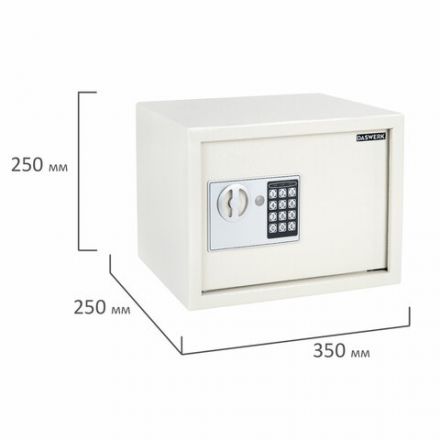 Сейф мебельный DASWERK (ДАСВЕРК) SC-250EL (250х350х250 мм), электронный замок, бежевый, 291345