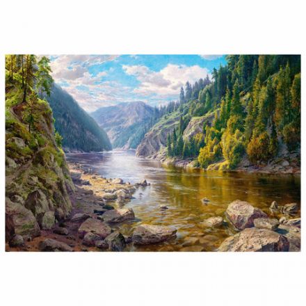 Картина стразами (алмазная мозаика), 40х50 см, ОСТРОВ СОКРОВИЩ "Горная речка", без подрамника, 663867