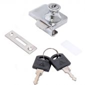 Замок мебельный_УЗК Стандарт 805 сталь хром (отв.пл.кр/на2стекл/2кл)