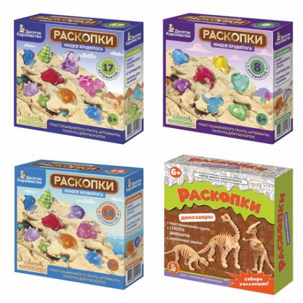 Набор для раскопок MAXI (гипс, стек, 19-26 фигурок из пластика), АССОРТИ, 10 КОР Набор для раскопок MAXI (гипс, стек, 19-26 фигурок из пластика), АССОРТИ, 10 КОР