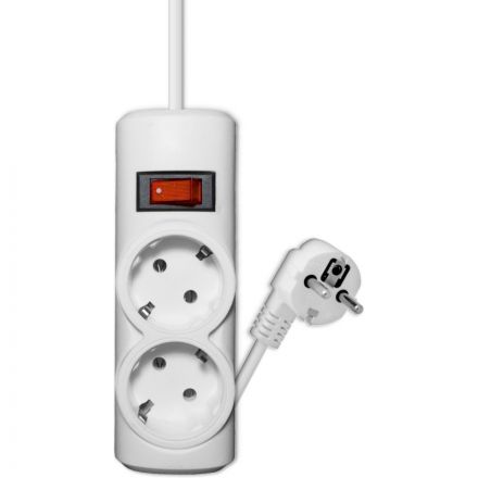 Сетевой фильтр PROGIX PG230 2р/2м/2,2кВт/10А заземление, белый, ПВС 3х0.75