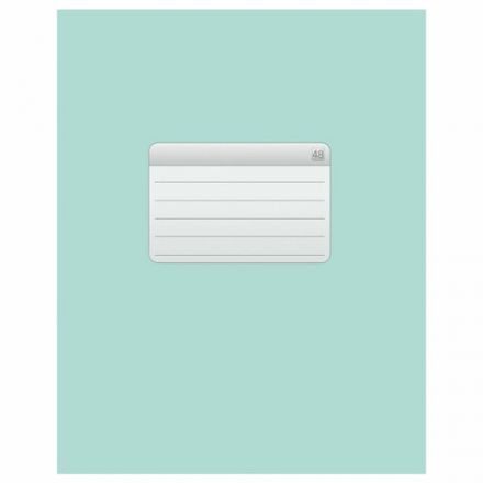 Тетрадь А5, 48 л., HATBER-ECO скоба, офсет №2 ЭКОНОМ, клетка, обложка мелованная бумага, "Зеленая", 075743, 48Т5D1_27731