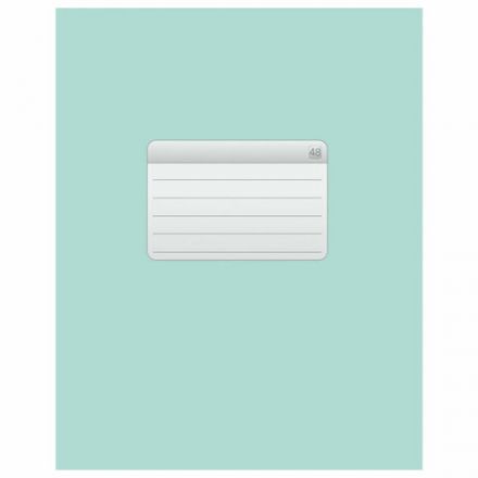 Тетрадь А5, 48 л., HATBER-ECO скоба, офсет №2 ЭКОНОМ, клетка, обложка мелованная бумага, "Зеленая", 075743, 48Т5D1_27731