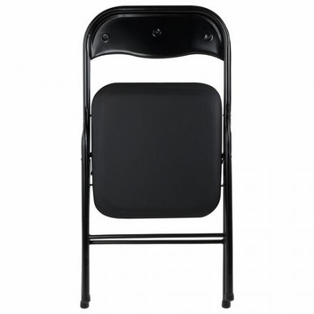 Стулья складные BRABIX "Golf CF-007", КОМПЛЕКТ 2 шт., черный каркас, кожзам черный, 533029