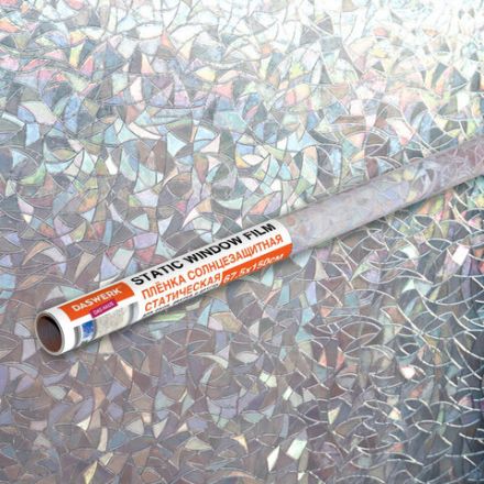 Пленка на окно самоклеящаяся статическая БЕЗ КЛЕЯ, солнцезащитная, 67,5х150 см, "Витраж", DASWERK (ДАСВЕРК), 607969
