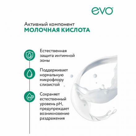 Мыло-крем жидкое для интимной гигиены гипоаллергенное для чувствительной кожи 200 мл, EVO Intimate, 1437