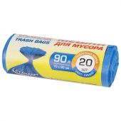 Мешки для мусора LAIMA "ULTRA" 90 л синие, рулон 20 шт. прочные, ПНД 14 мкм, 70х90 см, 607693 Мешки для мусора LAIMA "ULTRA" 90 л синие, рулон 20 шт. прочные, ПНД 14 мкм, 70х90 см, 607693