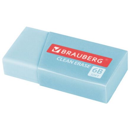 Ластик BRAUBERG "PASTEL MATTE", 50х24х10 мм, прямоугольный, картонный держатель, экологичный ПВХ, ассорти, 272729