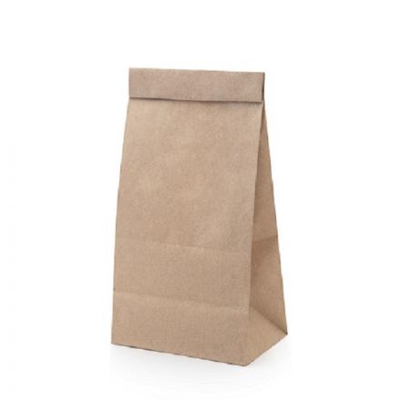 Пакет коричневый, крафт-бумага, 120х80х240 мм, 1000шт/уп