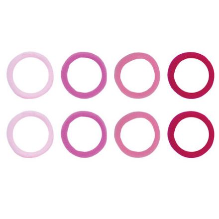 Резинки для волос НАБОР 8 шт., мягкие, средние, оттенки розового, MONTE VITA (МОНТЕ ВИТА), 457048