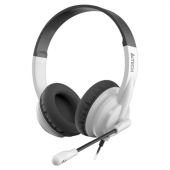Наушники с микрофоном (гарнитура) A4TECH HU-10, проводные, 2 м, USB, черные с белым, 1611415 Наушники с микрофоном (гарнитура) A4TECH HU-10, проводные, 2 м, USB, черные с белым, 1611415