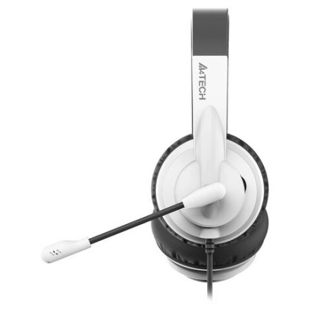 Наушники с микрофоном (гарнитура) A4TECH HU-10, проводные, 2 м, USB, черные с белым, 1611415 Наушники с микрофоном (гарнитура) A4TECH HU-10, проводные, 2 м, USB, черные с белым, 1611415