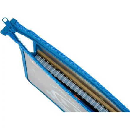 Папка для тетрадей №1School Robot Hello синий,А5, молния, пластик, ПТ-735