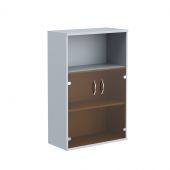 Шкаф с малыми стеклянными дверьми СТ-2.2 Металлик 770*365*1200 IMAGO
