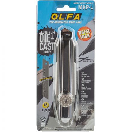 Нож OLFA 18 мм X-design, цельная алюминиевая рукоятка (OL-MXP-L)