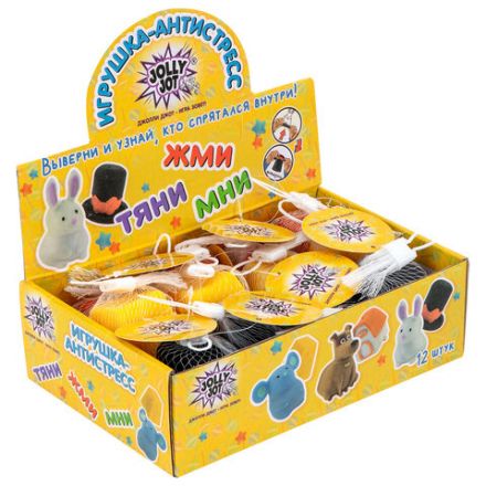 Игрушка-антистресс "ШЛЯПА, СЫР, ДОМИК" 6 см, ассорти 3 вида, дисплей, JOLLY JOT (ДЖОЛЛИ ДЖОТ), 665767