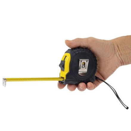 Рулетка измерительная 7,5 м х 25 мм, обрезиненный корпус, с фиксатором, RABBITEX (РАББИТЕКС) Standard, 671350